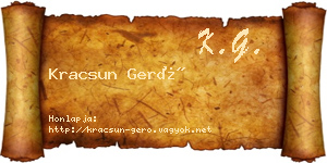 Kracsun Gerő névjegykártya